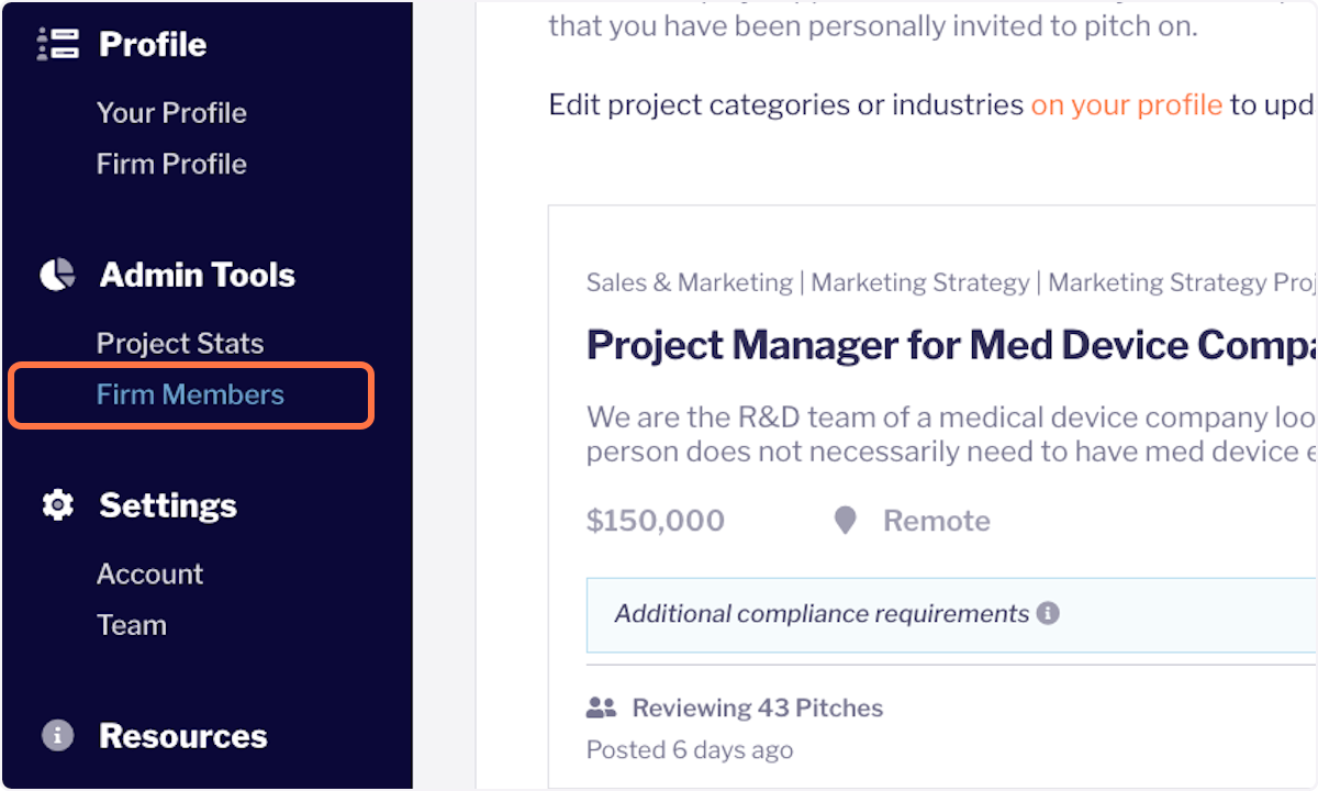 Click on Firm Members